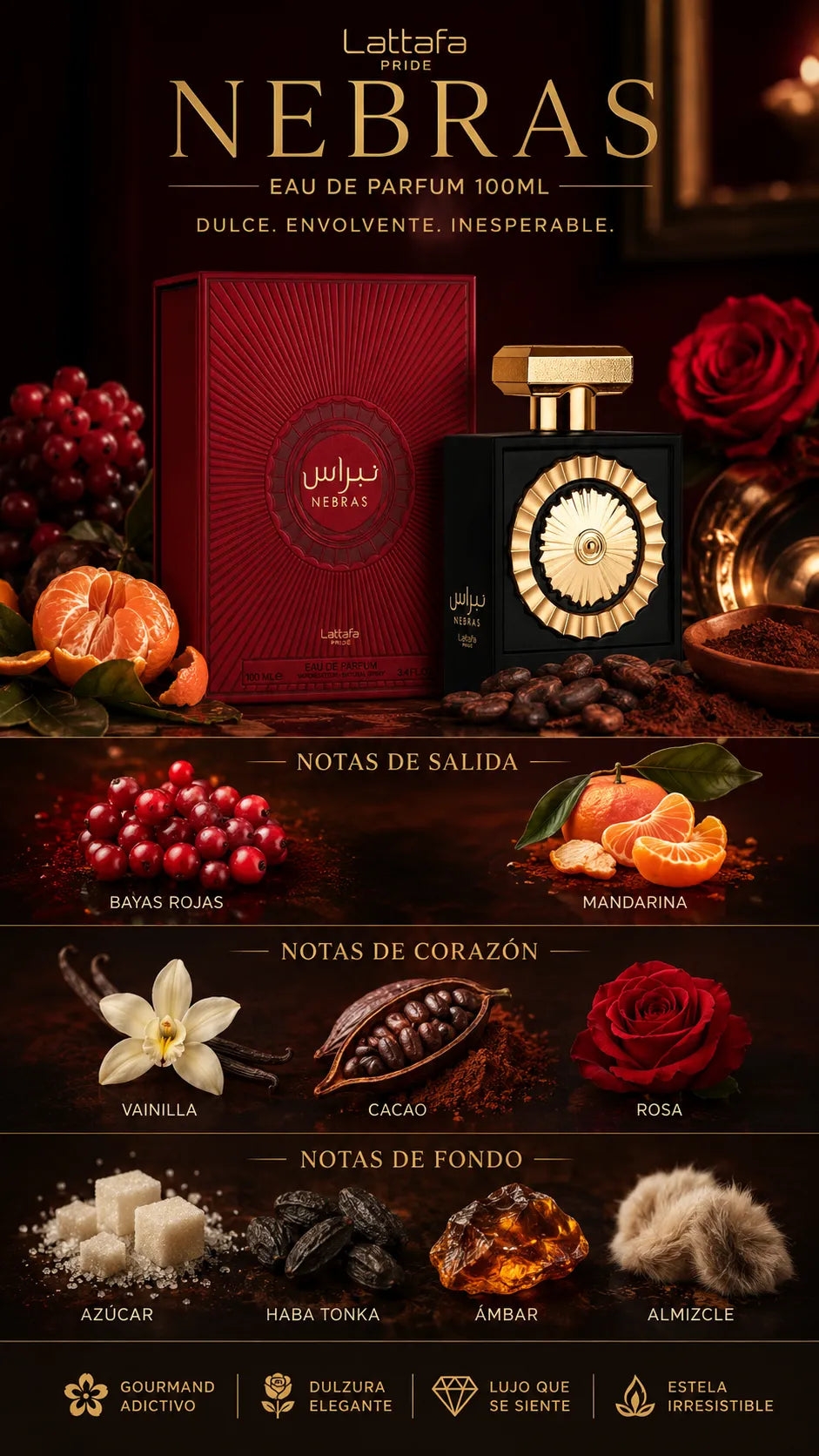 Perfume Lattafa Pride Nebras Eau de Parfum 100ml Original