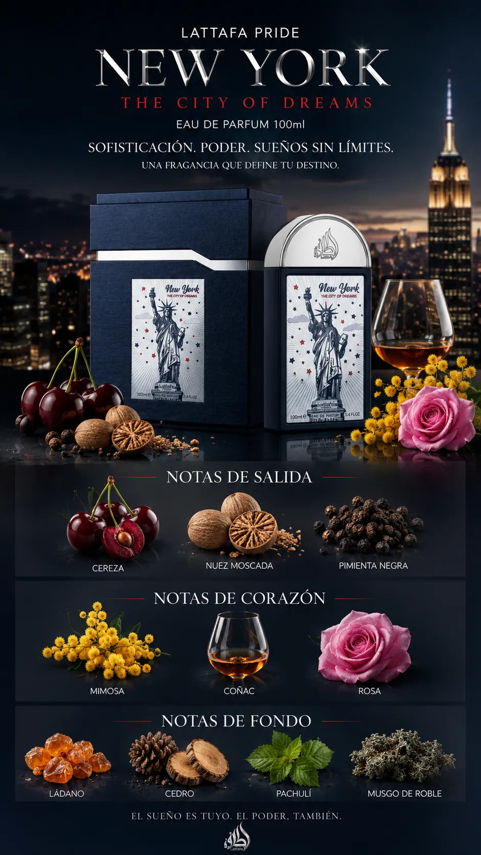 Perfume Lattafa Pride New York The City of Dreams Eau de Parfum 100ml Original