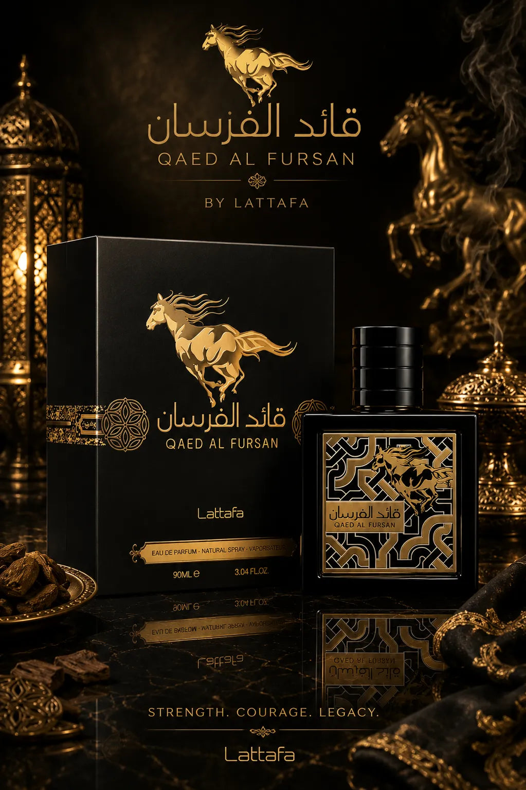 Perfume Lattafa Qaed Al Fursan original 90ml hombre envío rápido Colombia