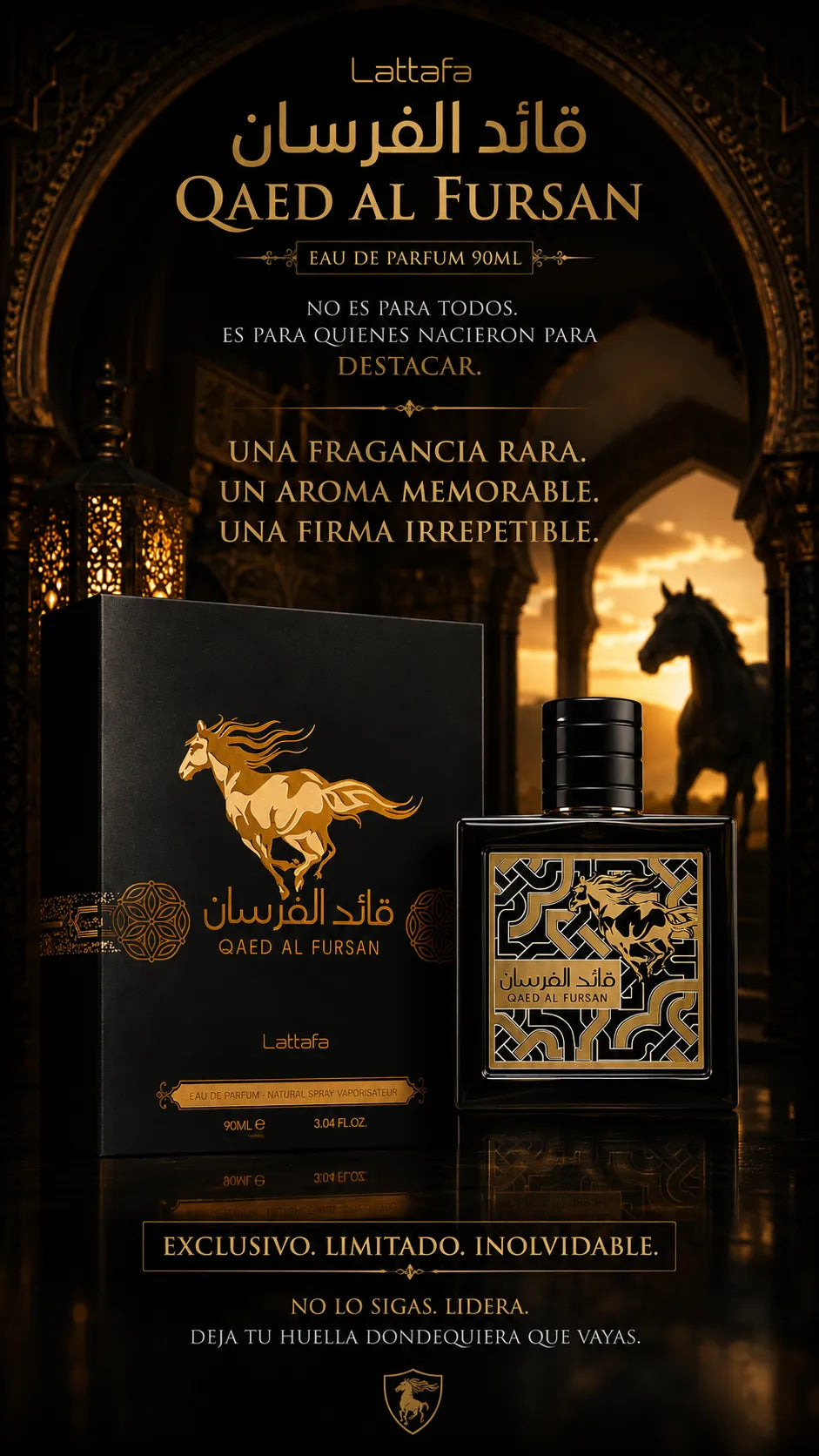 Perfume Lattafa Qaed Al Fursan Eau de Parfum 90ml Original
