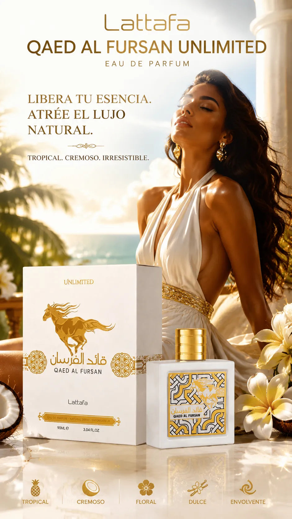 Perfume Lattafa Qaed Al Fursan Unlimited Eau de Parfum 90ml Original