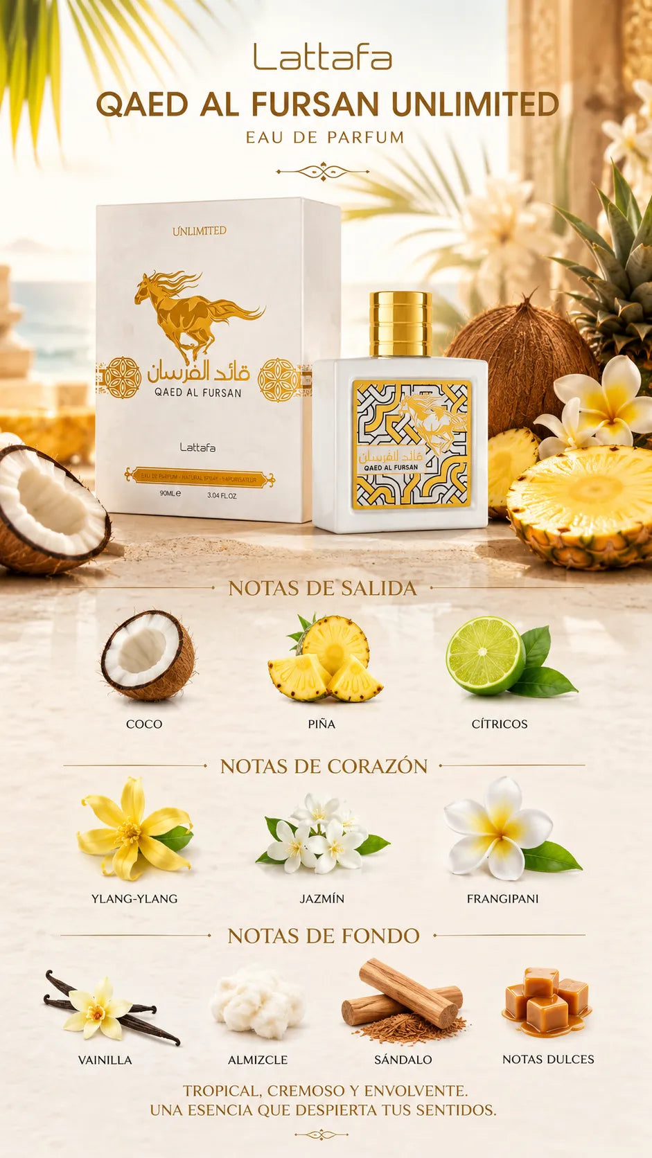 Perfume Lattafa Qaed Al Fursan Unlimited Eau de Parfum 90ml Original