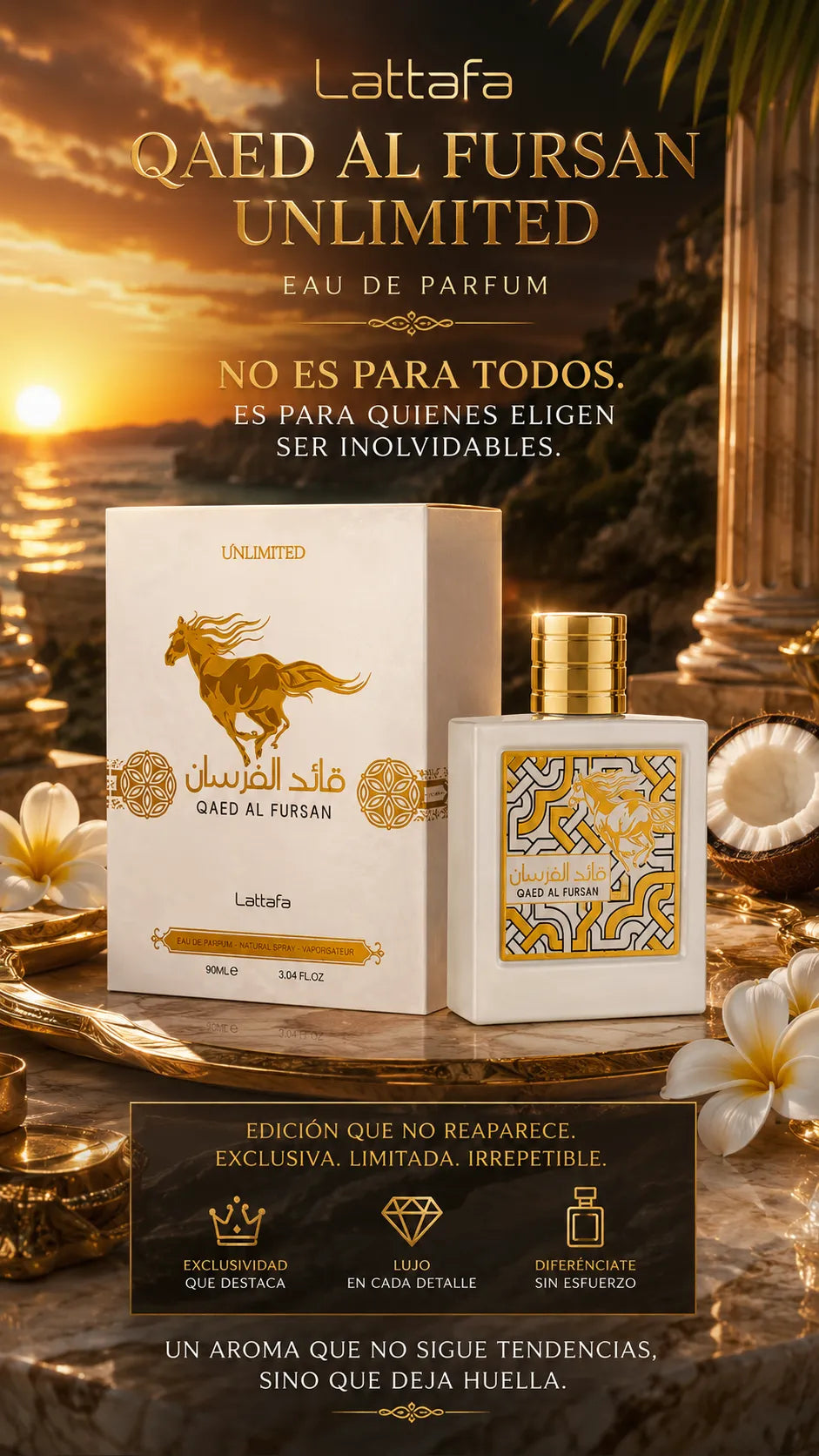 Perfume Lattafa Qaed Al Fursan Unlimited Eau de Parfum 90ml Original