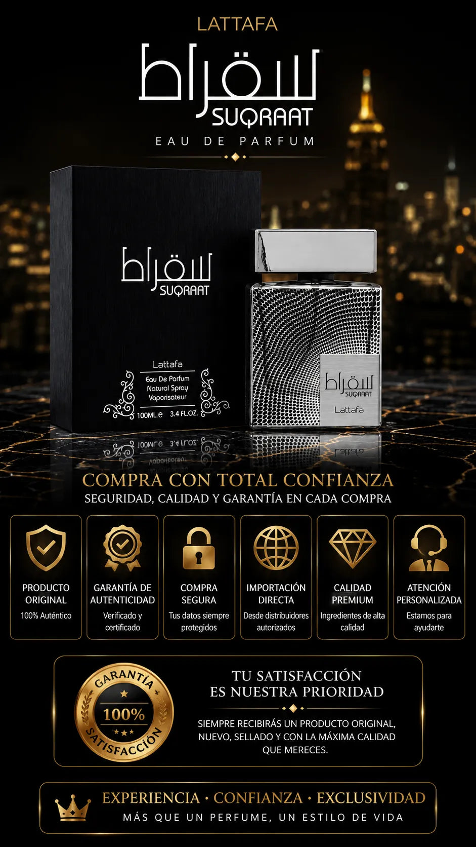 Perfume Lattafa Suqraat Eau de Parfum 100ml Original
