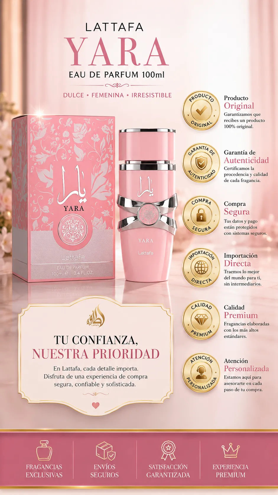 Perfume Lattafa Yara Eau de Parfum 100ml Original