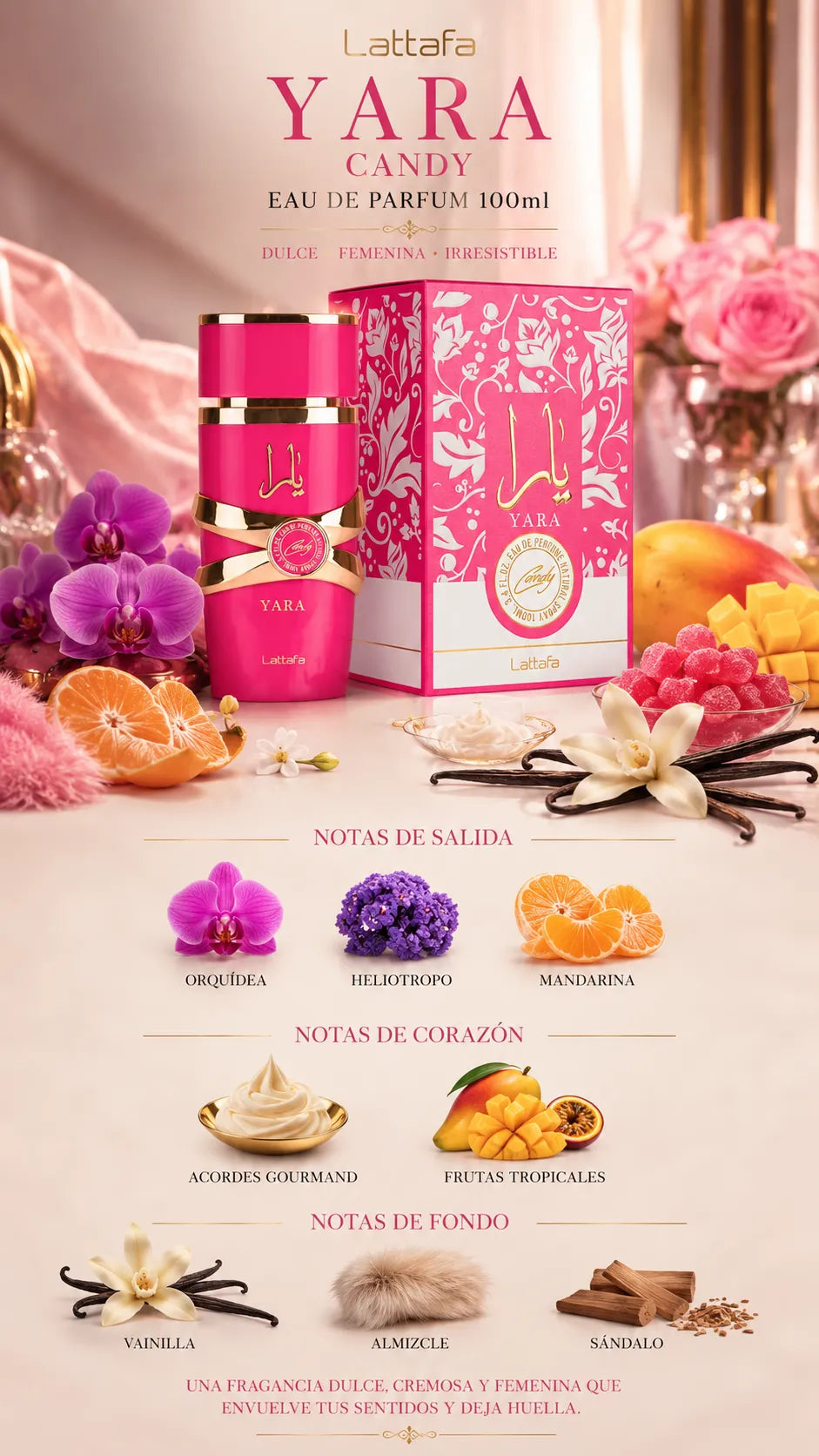 Perfume Lattafa Yara Candy Eau de Parfum 100ml Original