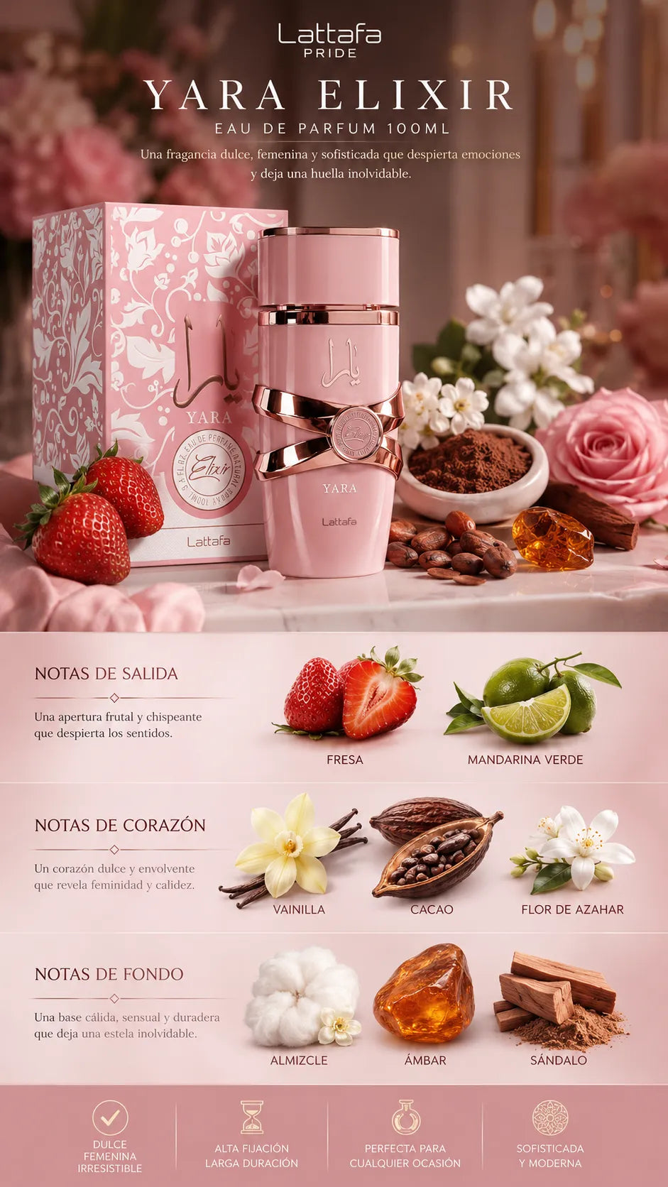 Perfume Lattafa Yara Elixir Eau de Parfum 100ml Original