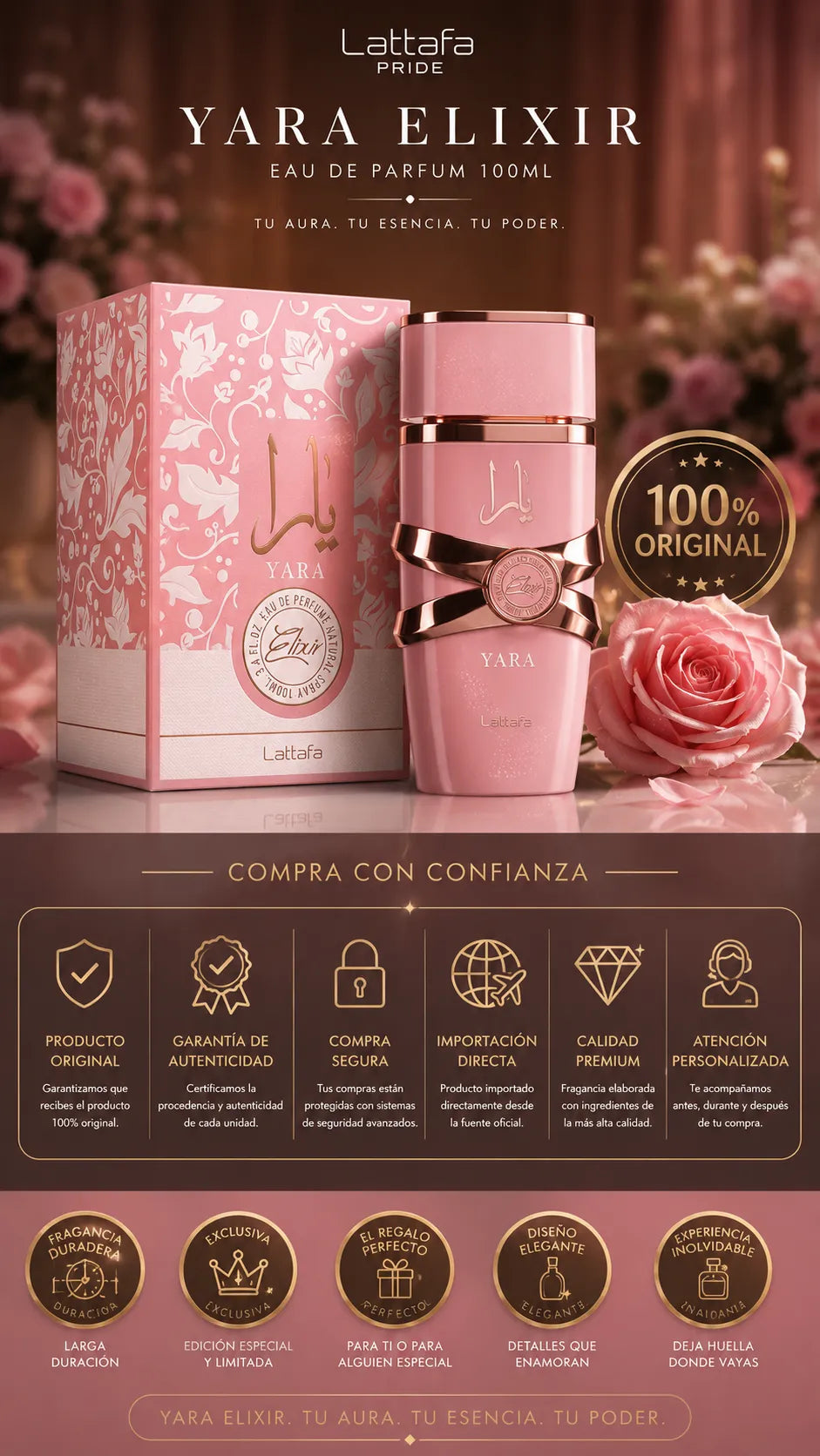 Perfume Lattafa Yara Elixir Eau de Parfum 100ml Original