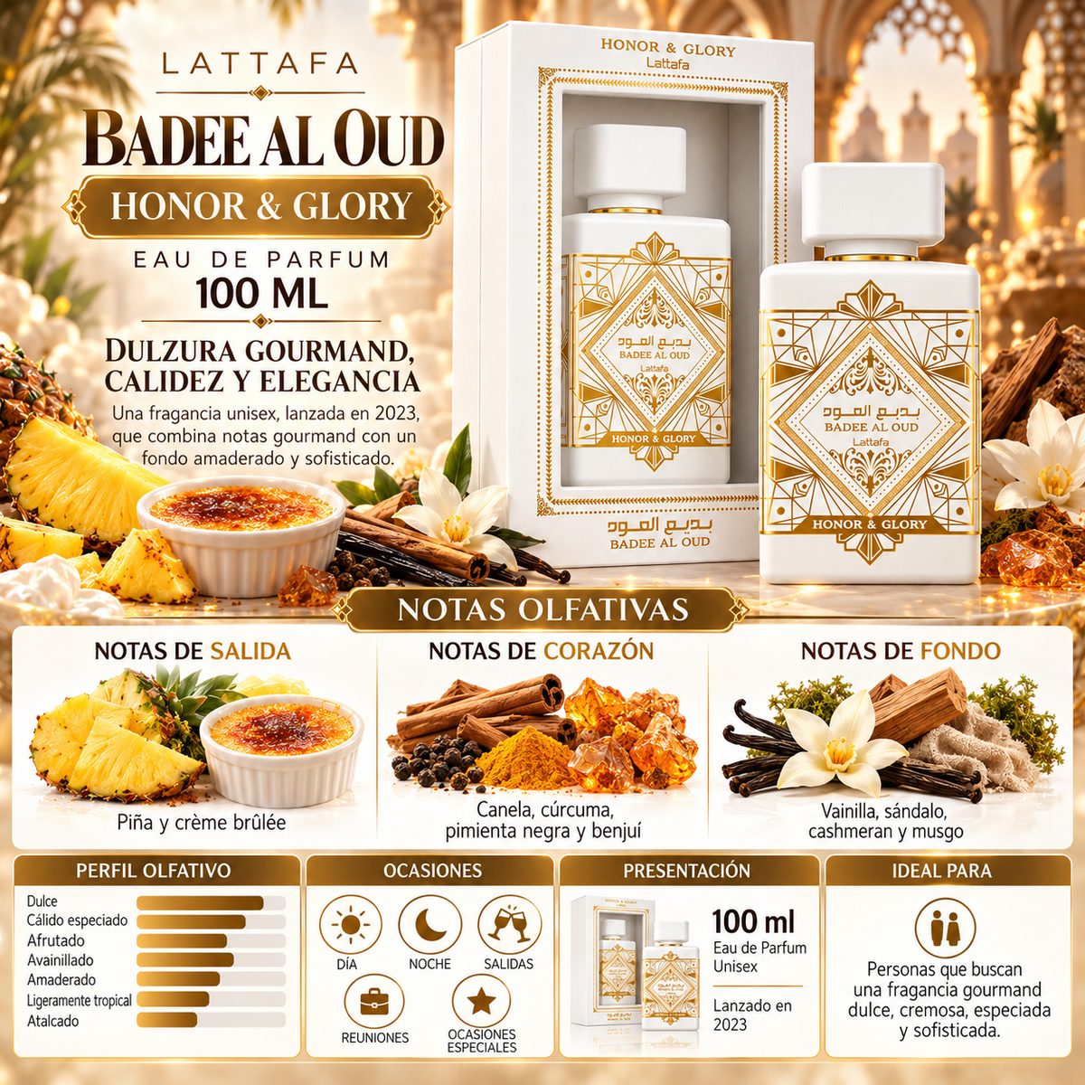 Lattafa Bade'e Al Oud Honor & Glory Eau de Parfum 100ml Original