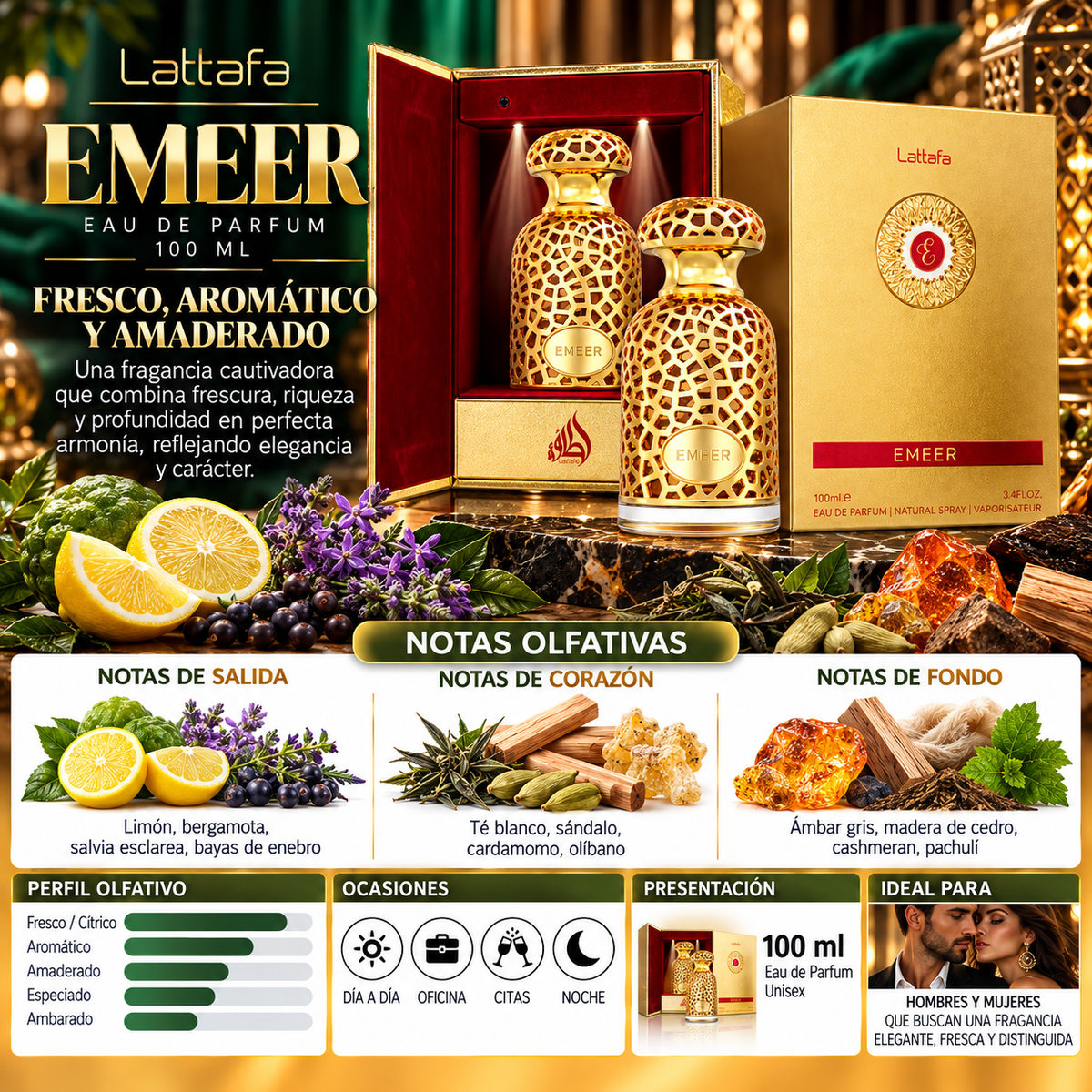 Lattafa Emeer Eau de Parfum 100ml Original — imagen 2