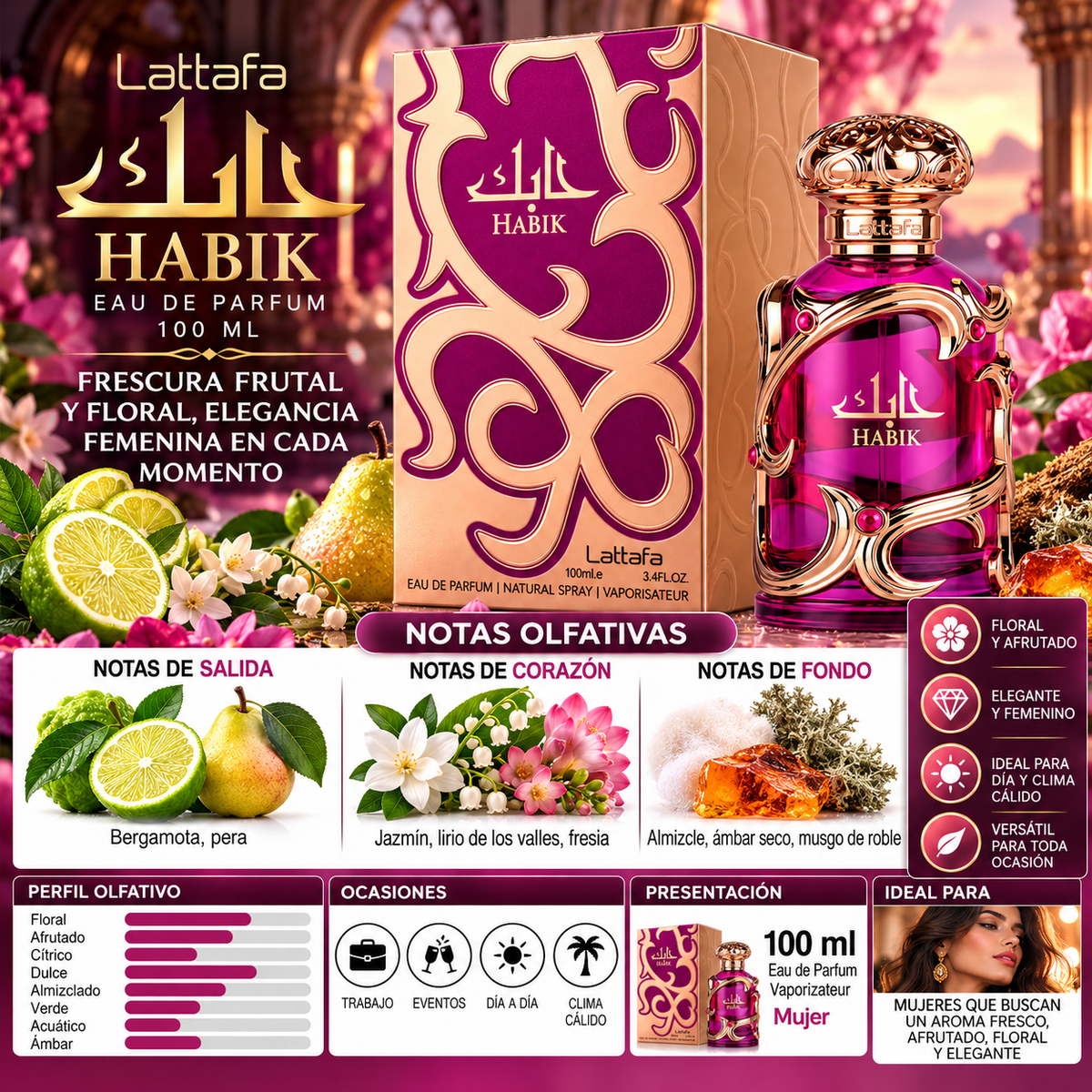 Lattafa Habik For Women Eau de Parfum 100ml Original — imagen 2