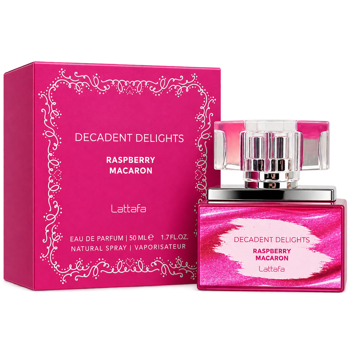 Lattafa Decadent Delights Raspberry Macaron Eau de Parfum 50ml Original — imagen 1