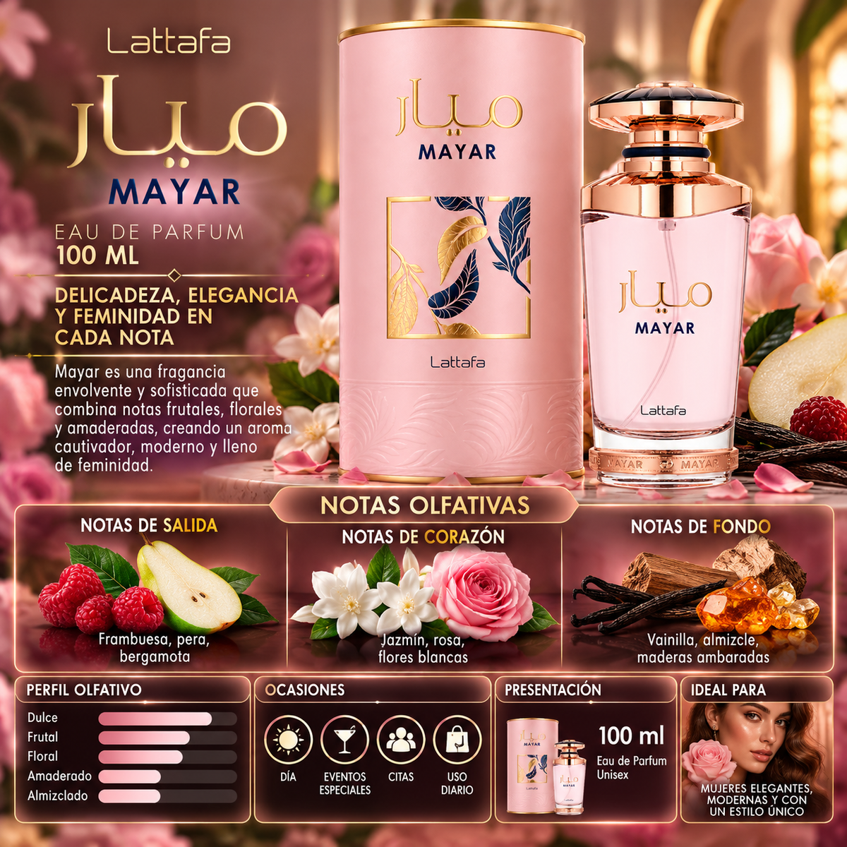 Lattafa Mayar Eau de Parfum 100ml - Original y Sophisticada