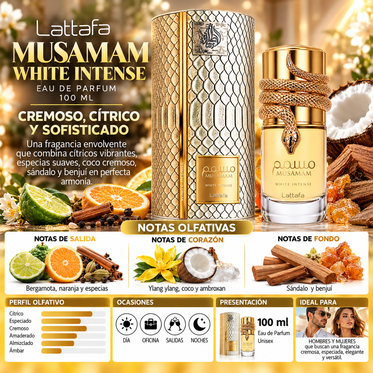 Lattafa Musamam White Intense Eau de Parfum 100ml Original — imagen 2