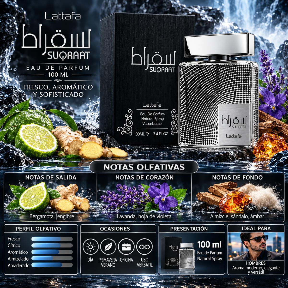 Lattafa Suqraat Eau de Parfum 100ml – La Elegancia Masculina