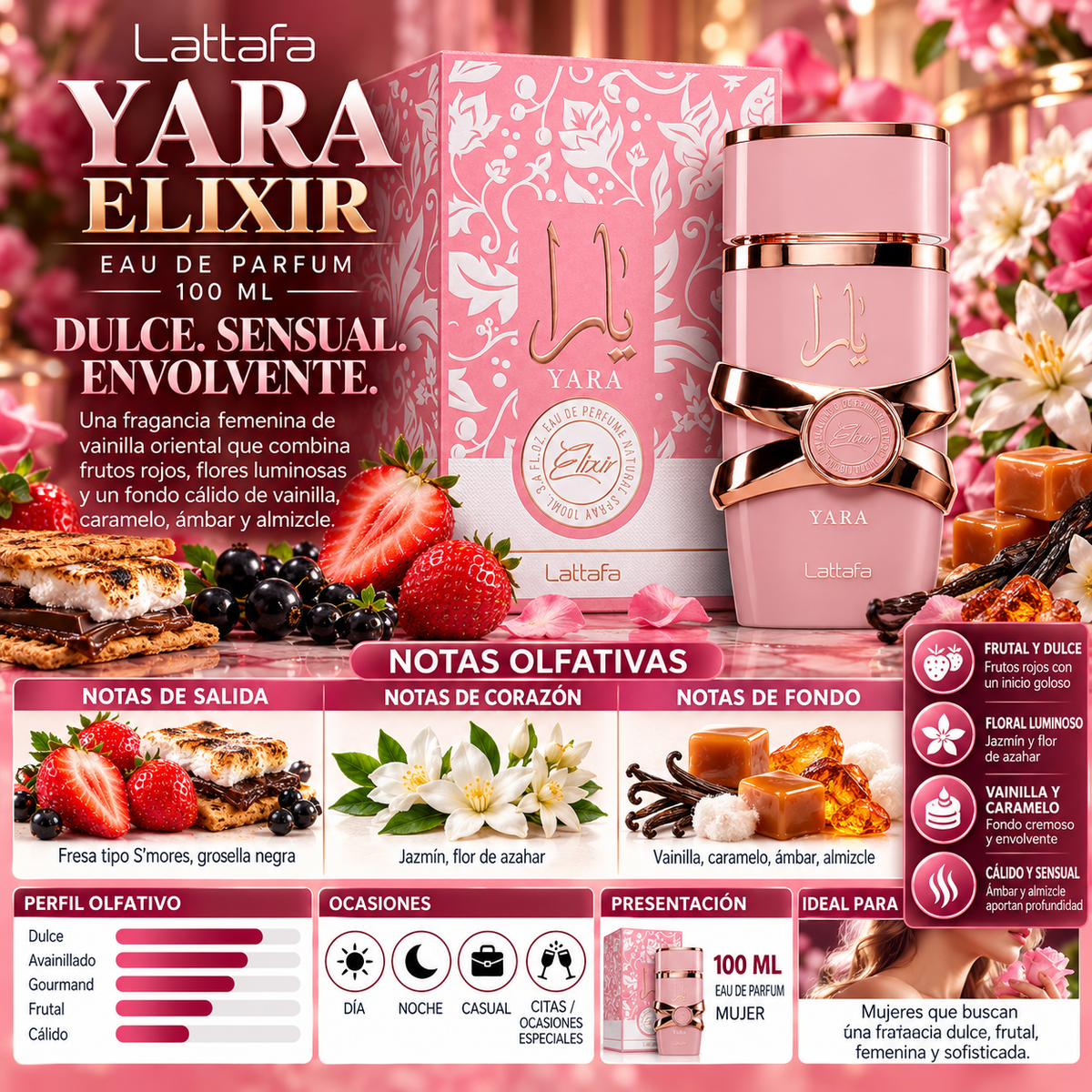 Lattafa Yara Elixir Eau de Parfum 100ml Original - La fragancia que dejará huella — imagen 2