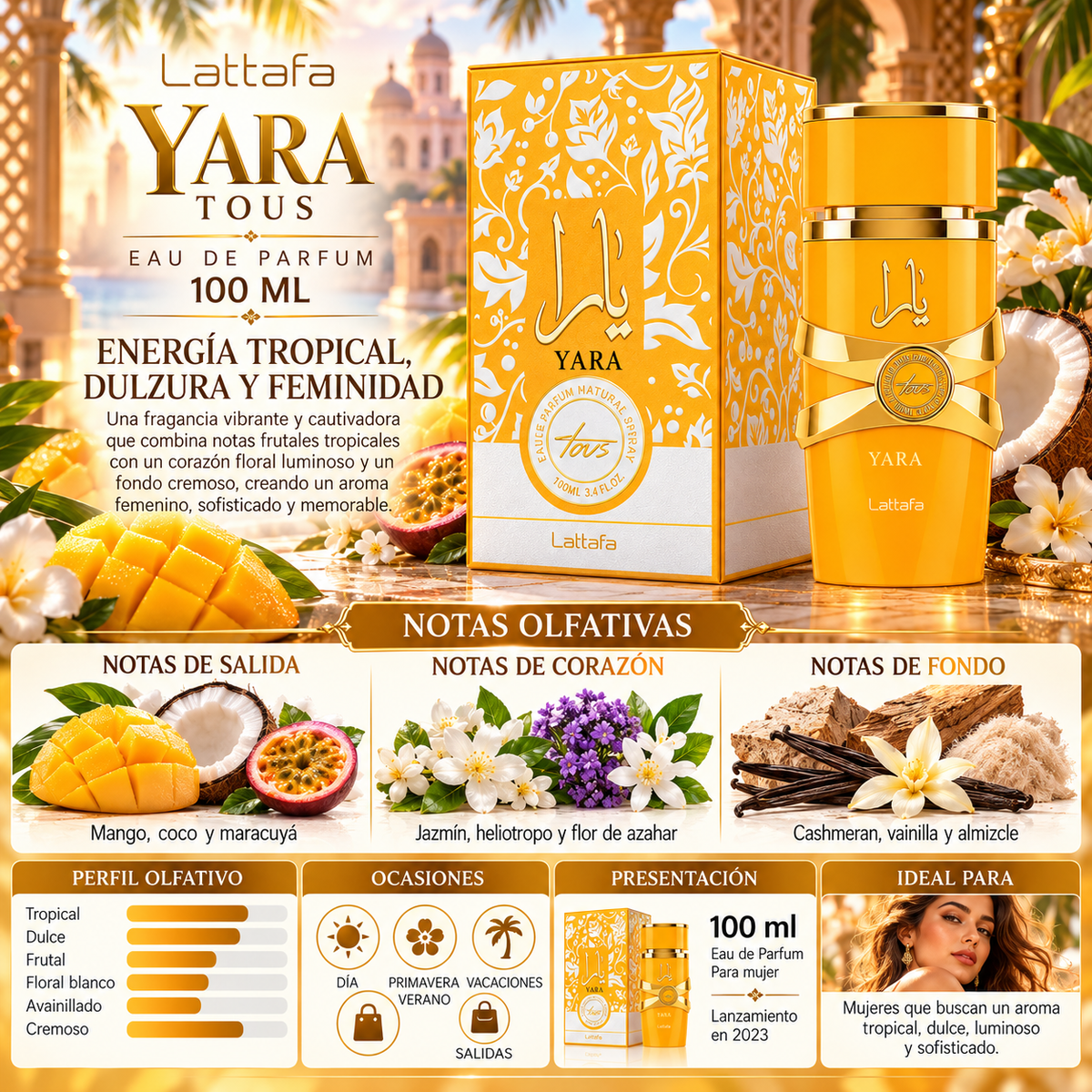 Lattafa Yara Tous Eau de Parfum 100ml - Original y Elegante — imagen 2