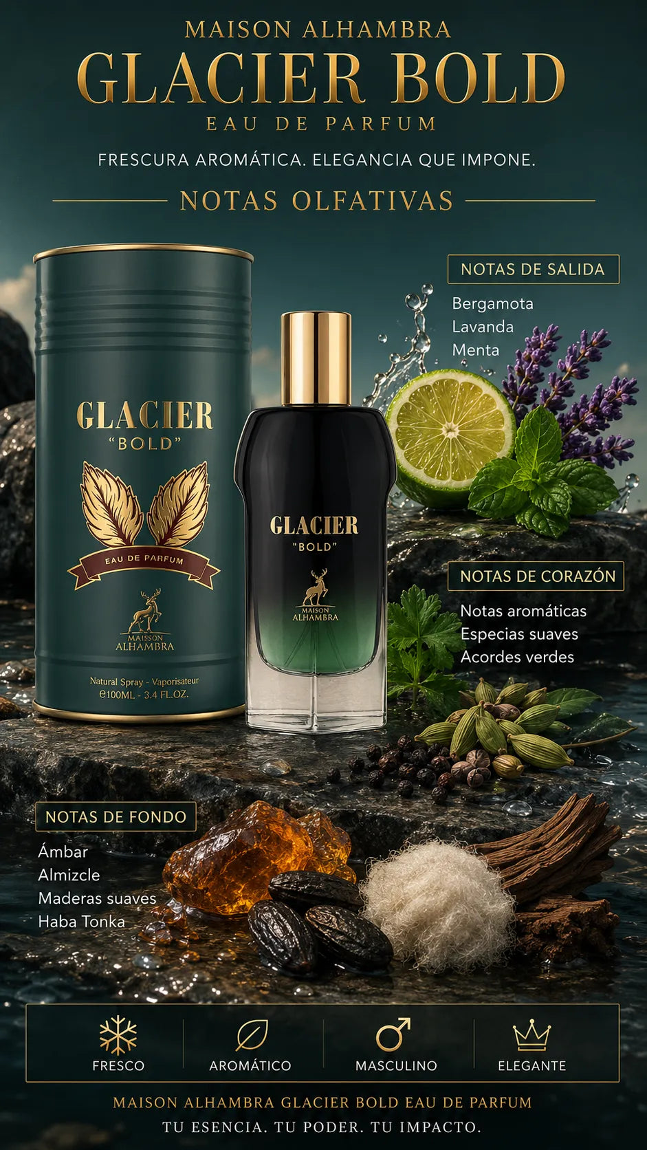 Perfume Maison Alhambra Glacier Bold Eau de Parfum 100ml Original