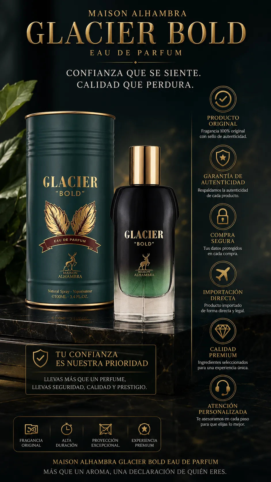 Perfume Maison Alhambra Glacier Bold Eau de Parfum 100ml Original