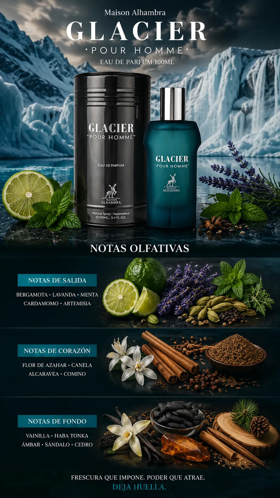Perfume Maison Alhambra Glacier Pour Homme Eau de Parfum 100ml Original