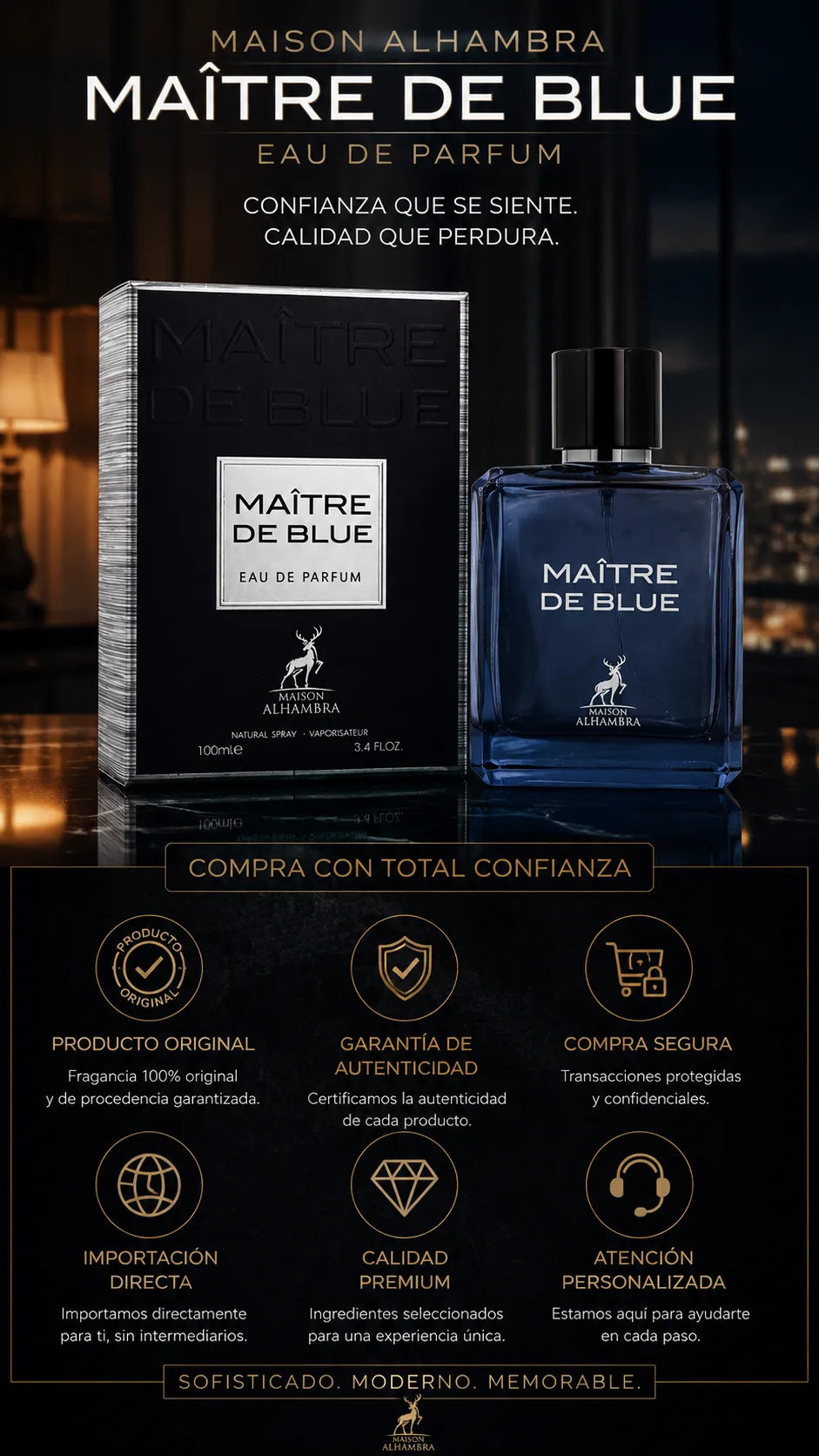 Perfume Maison Alhambra Maître De Blue Eau de Parfum 100ml Original