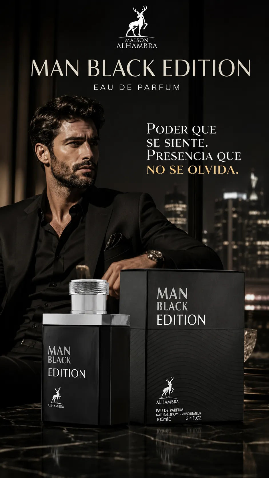 Perfume Maison Alhambra Man Black Edition Eau de Parfum 100ml Original