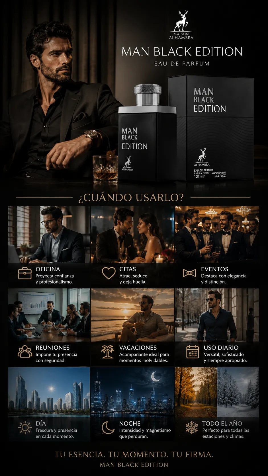 Perfume Maison Alhambra Man Black Edition Eau de Parfum 100ml Original