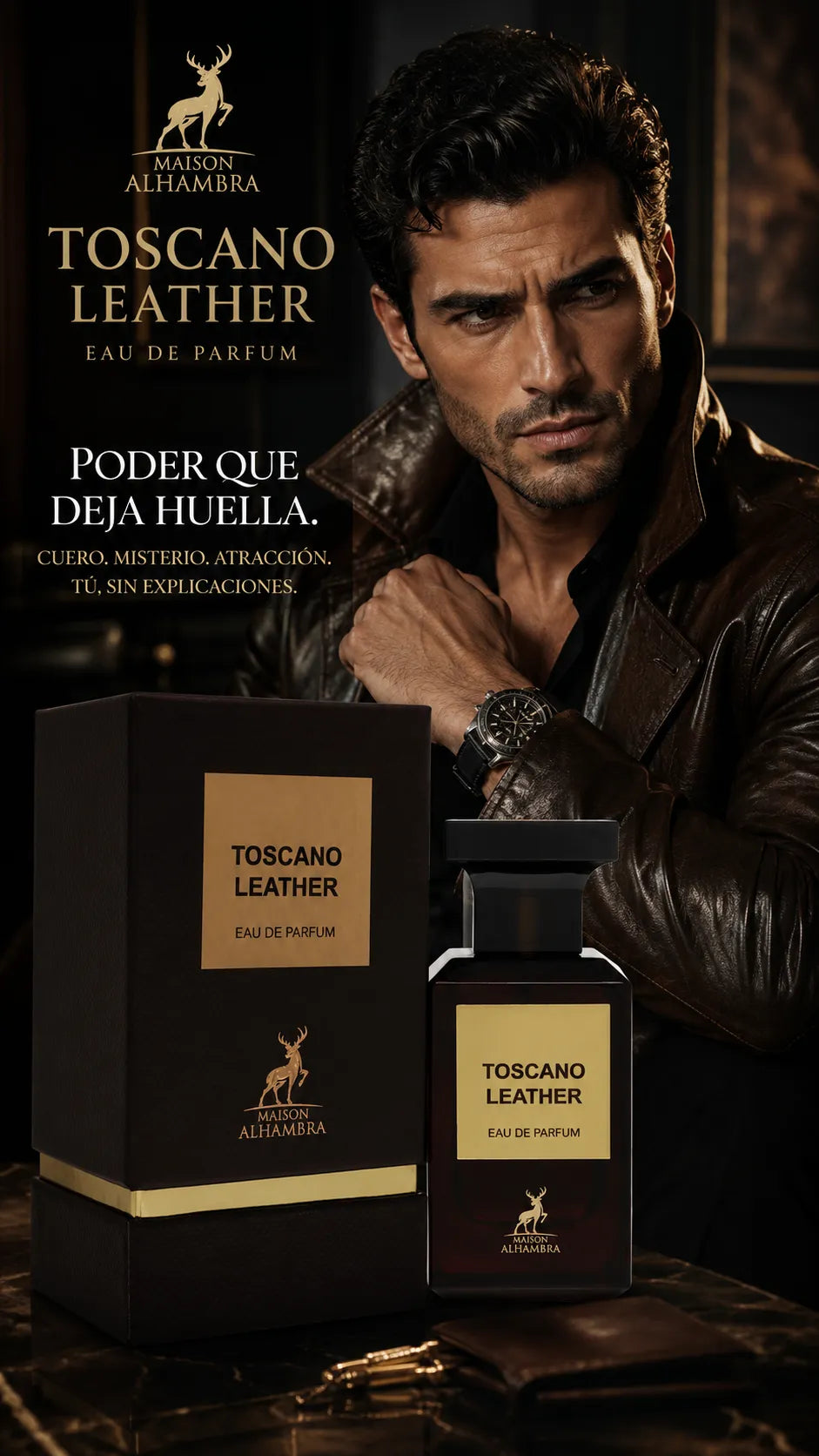 Perfume Maison Alhambra Toscano Leather Eau de Parfum 80ml Original