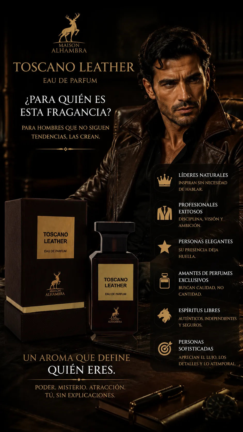 Perfume Maison Alhambra Toscano Leather Eau de Parfum 80ml Original
