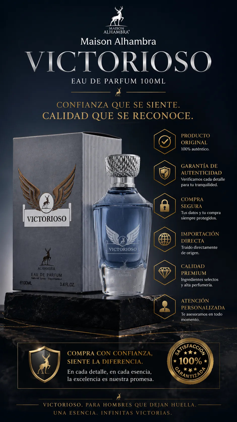 Perfume Maison Alhambra Victorioso Eau de Parfum 100ml Original