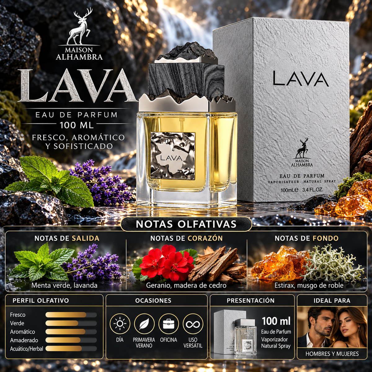 Maison Alhambra Lava Eau de Parfum 100ml - Elegancia y Frescura — imagen 2