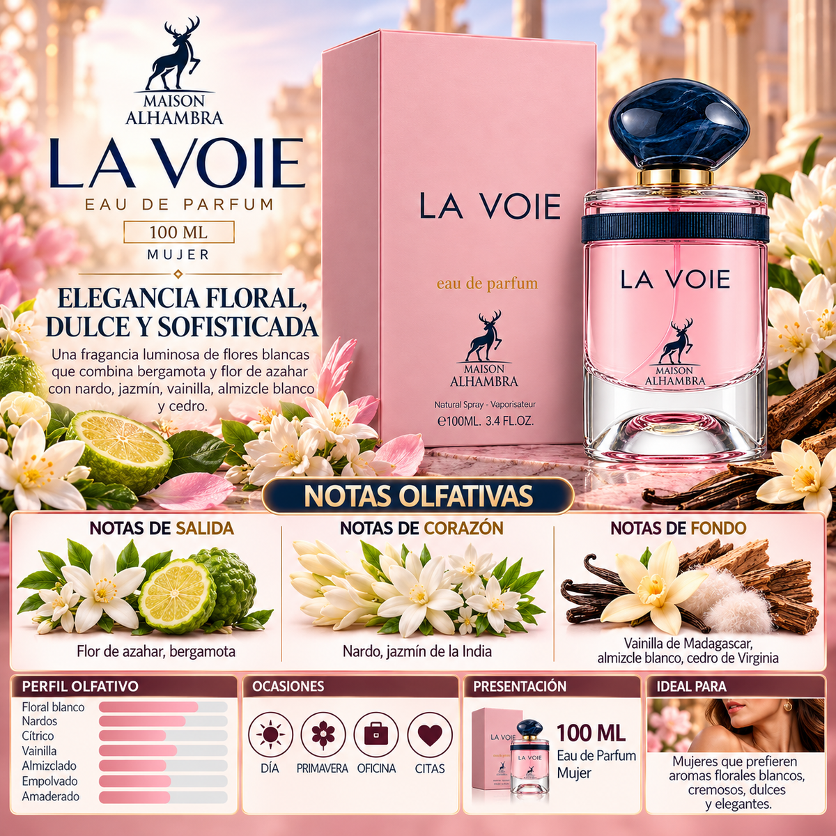 Maison Alhambra La Voie Eau de Parfum 100ml - Elegancia y Sofisticación — imagen 2