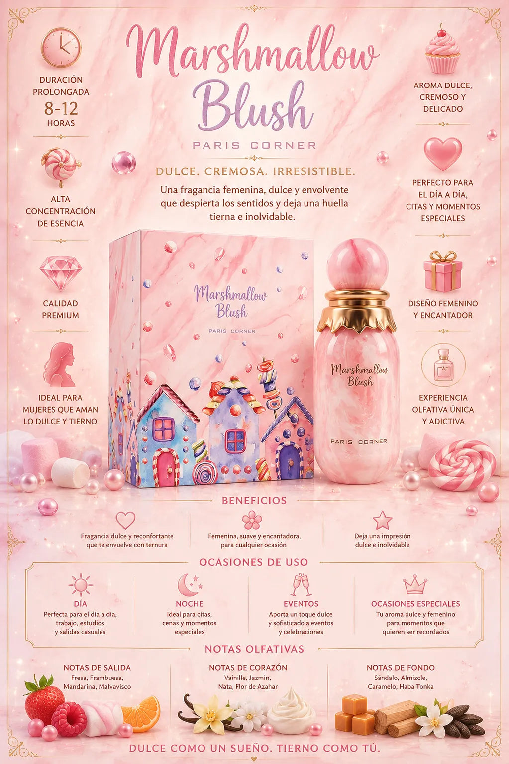 Perfume Paris Corner Marshmallow Blush original 100ml mujer envío rápido Colombia