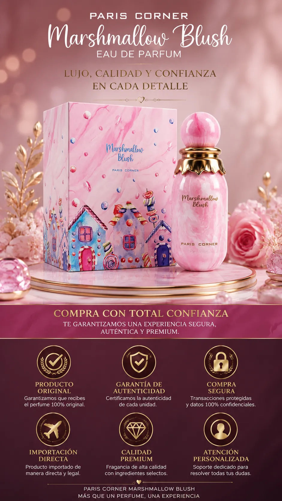 Perfume Paris Corner Marshmallow Blush Eau de Parfum 100ml Original