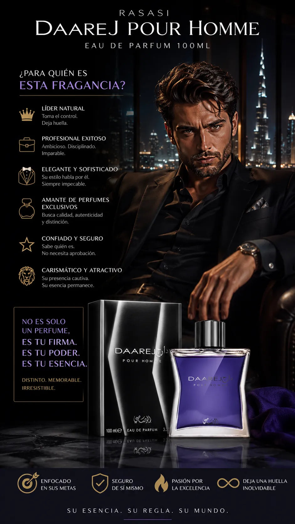 Perfume Rasasi Daarej Pour Homme Eau de Parfum 100ml Original