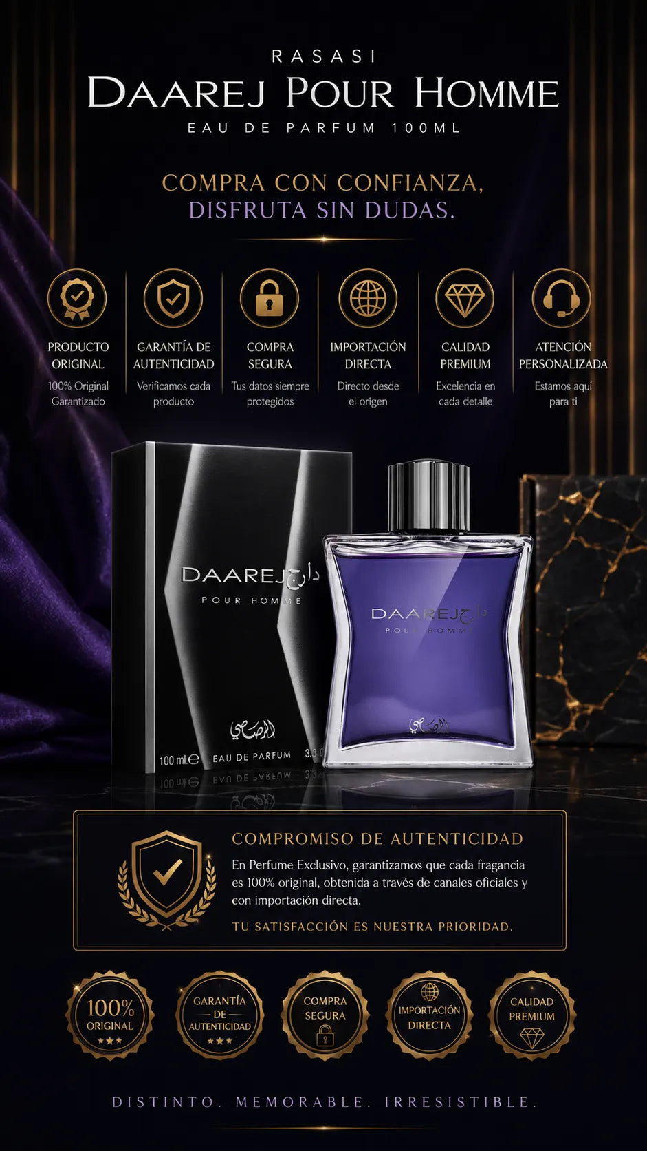 Perfume Rasasi Daarej Pour Homme Eau de Parfum 100ml Original