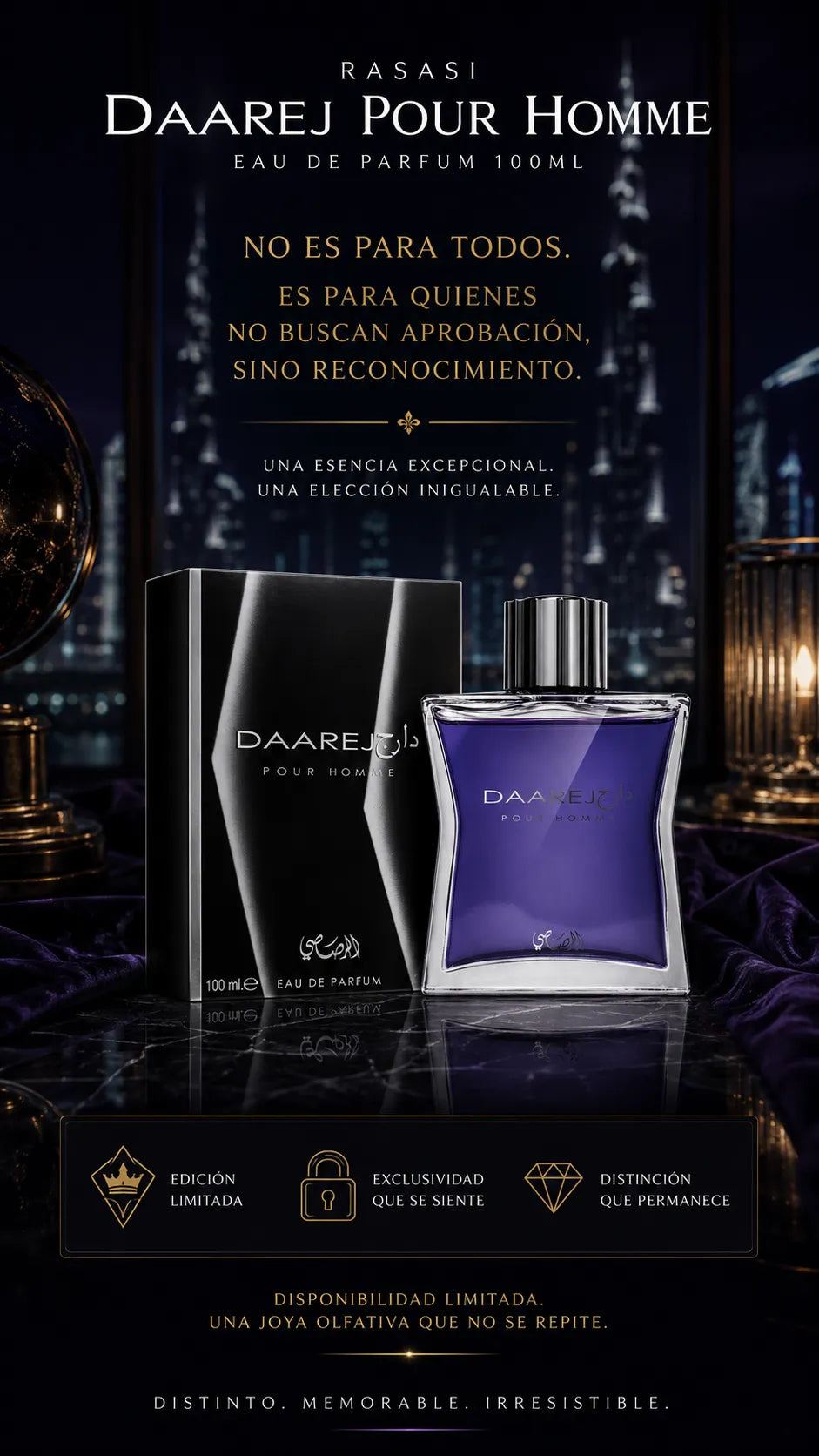 Perfume Rasasi Daarej Pour Homme Eau de Parfum 100ml Original
