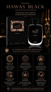 Perfume Rasasi Hawas Black For Him Eau de Parfum 100ml Original