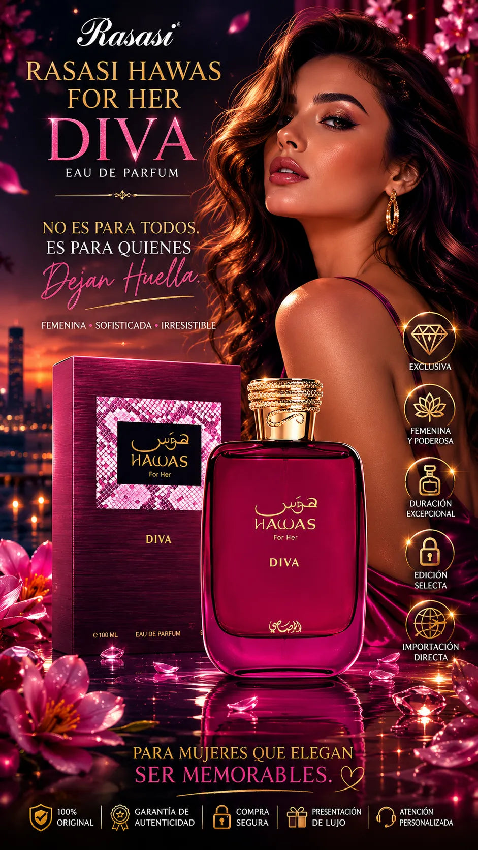 Perfume Rasasi Hawas For Her Diva Eau de Parfum 100ml Original