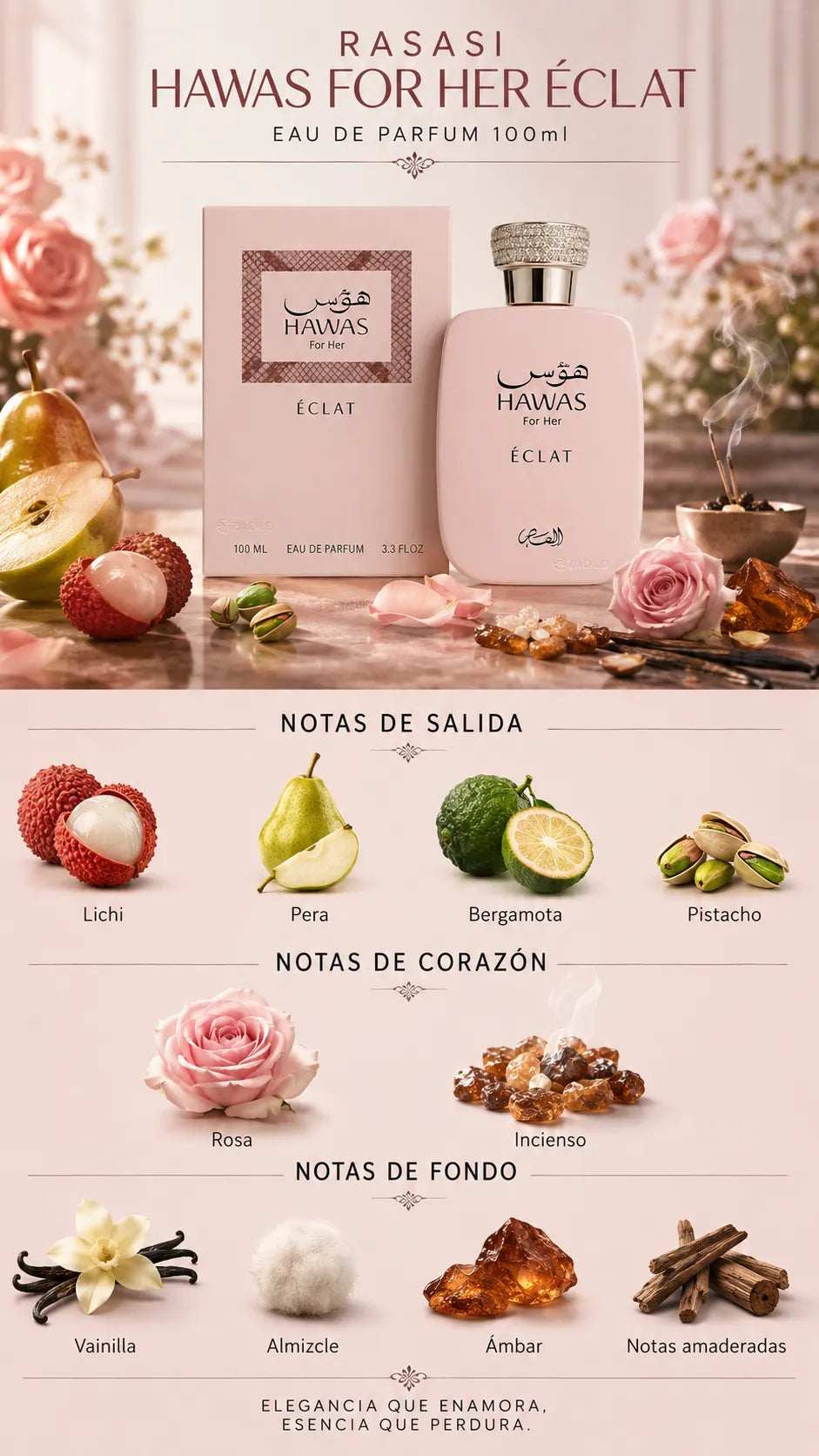 Perfume Rasasi Hawas For Her Éclat Eau de Parfum 100ml Original