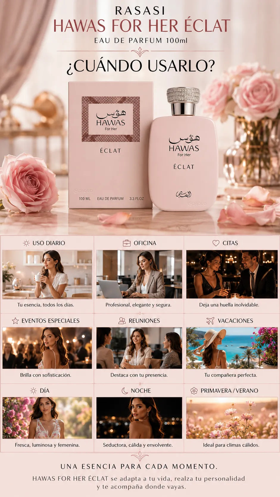 Perfume Rasasi Hawas For Her Éclat Eau de Parfum 100ml Original