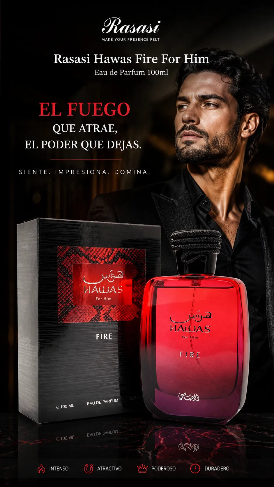Perfume Rasasi Hawas Fire For Him Eau de Parfum 100ml Original
