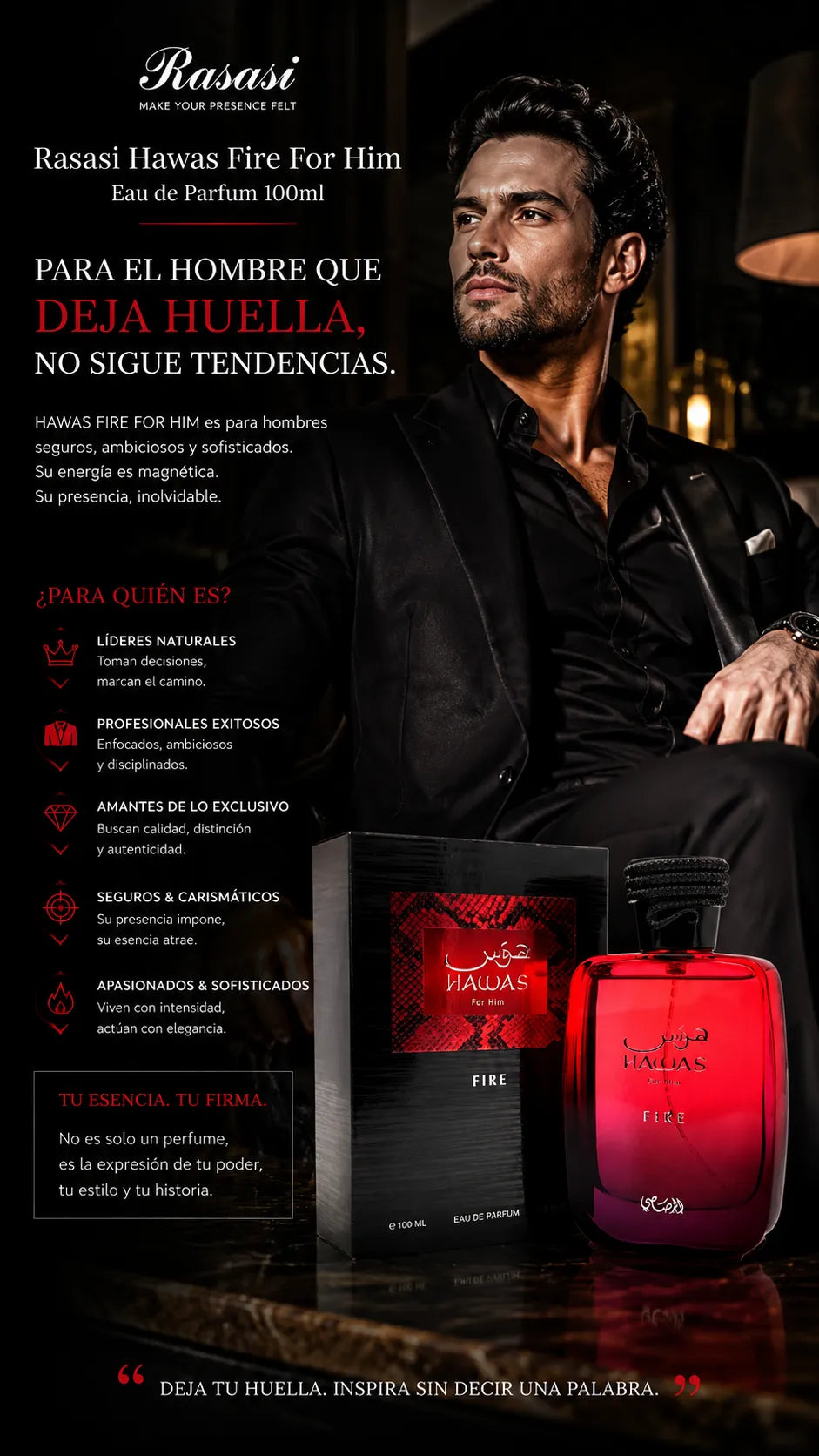 Perfume Rasasi Hawas Fire For Him Eau de Parfum 100ml Original