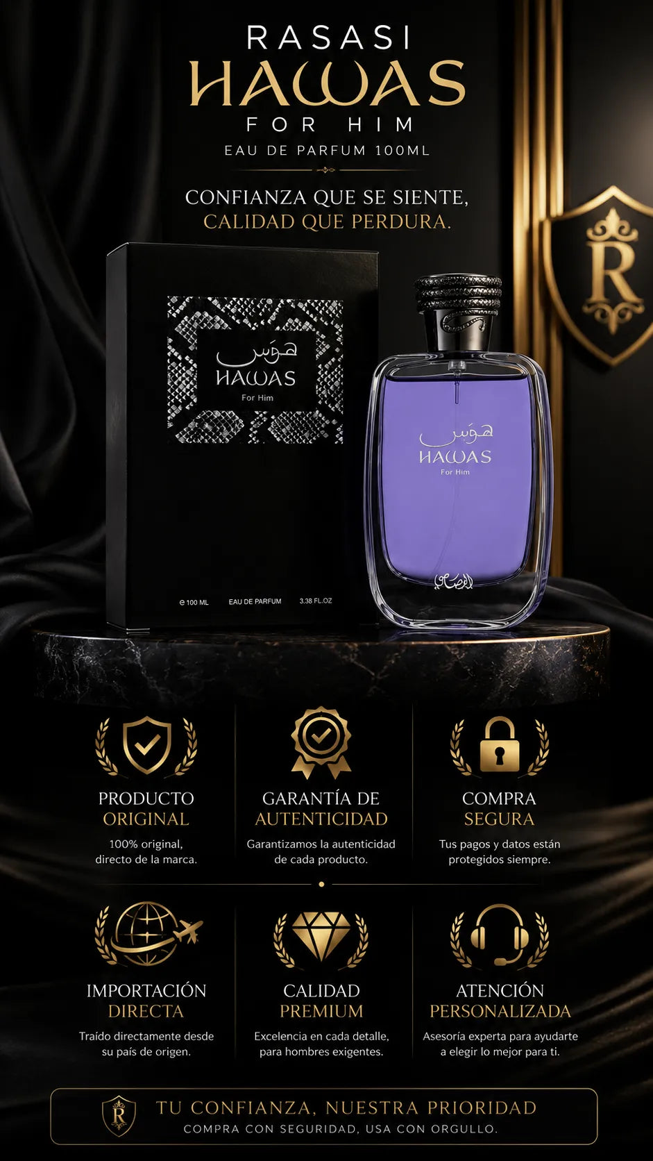 Perfume Rasasi Hawas For Him Eau de Parfum 100ml Original