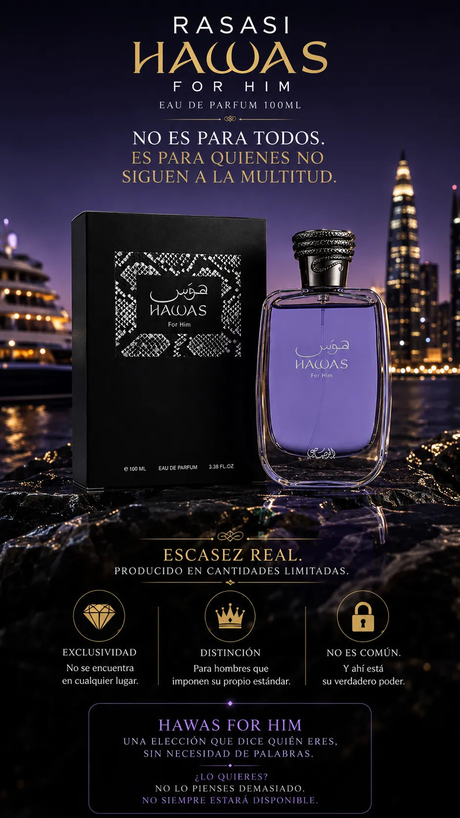 Perfume Rasasi Hawas For Him Eau de Parfum 100ml Original