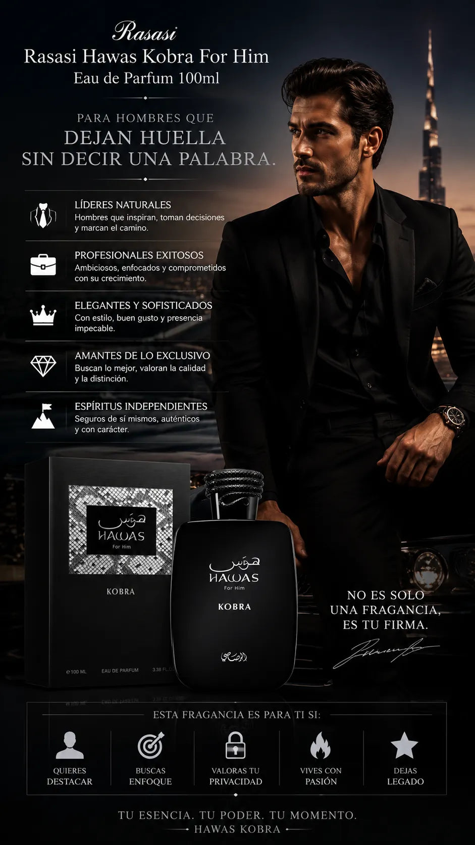 Perfume Rasasi Hawas Kobra For Him Eau de Parfum 100ml Original
