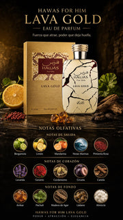 Perfume Hawas For Him Lava Gold Eau de Parfum 100ml Original