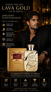 Perfume Hawas For Him Lava Gold Eau de Parfum 100ml Original