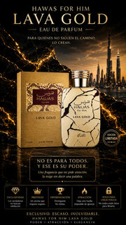 Perfume Hawas For Him Lava Gold Eau de Parfum 100ml Original