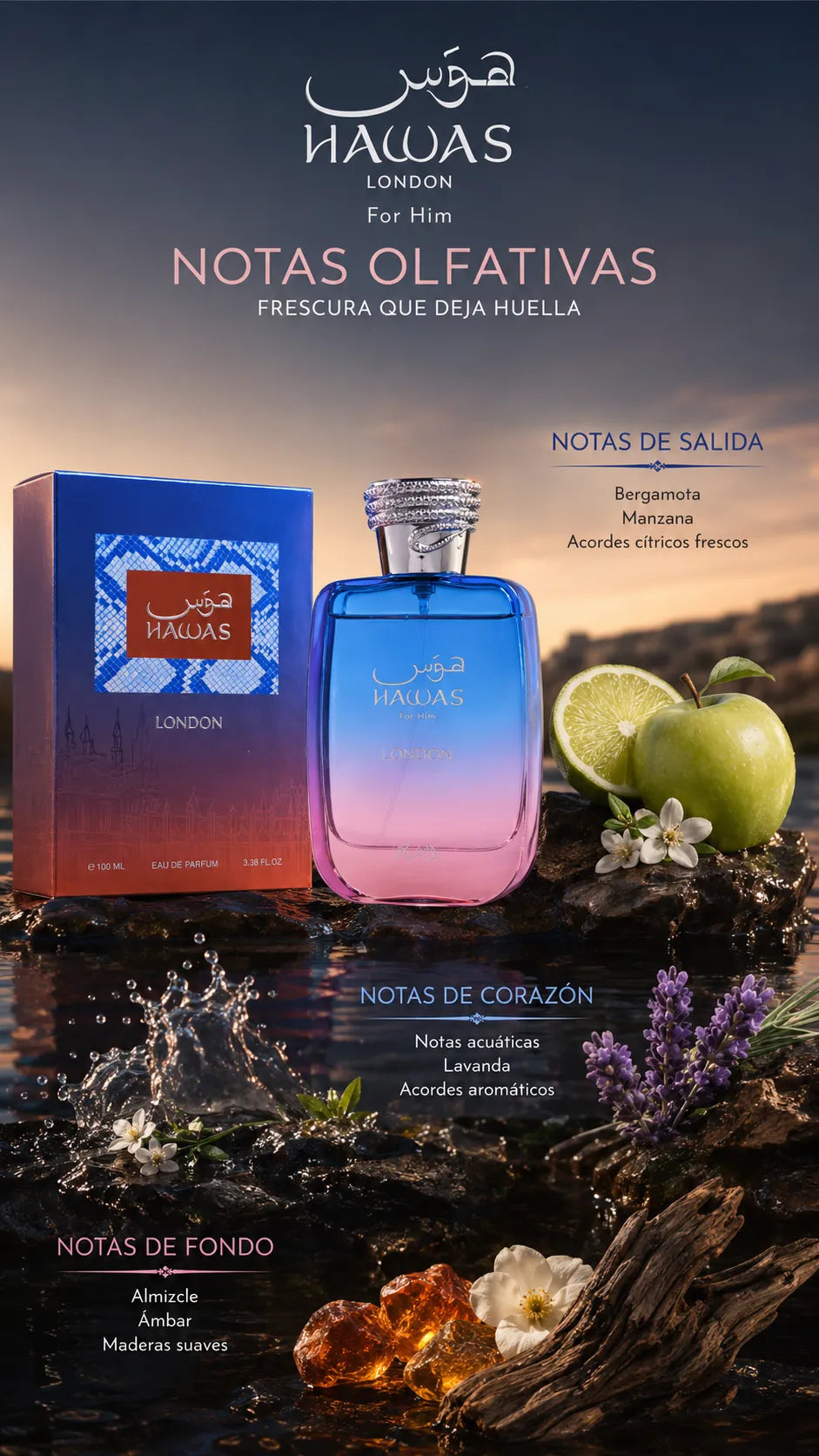 Perfume Rasasi Hawas London For Him Eau de Parfum 100ml Original